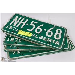 LOT OF 10  ALBERTA 1971 LICENSE PLATES