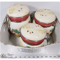 3 HERITAGE MINT STORAGE CONTAINERS