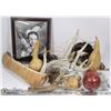 Image 1 : BOX OF NATIVE COLLECTIBLES INCL DEER HORN EARRING