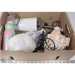 BOX W/ HIMALAYAN SALT CRYSTAL LAMP & SALT CRYSTAL
