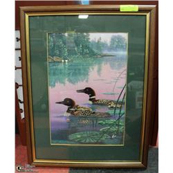 CROSS STITCH LOONS FRAMED PIC 20"X26"