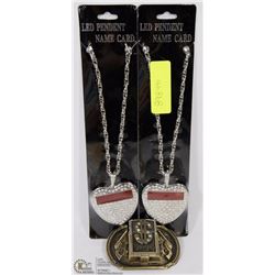 LED HEART SHAPED PENDANT NAMECARD ON CHAIN