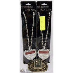 LED HEART SHAPED PENDANT NAME CARD ON CHAIN