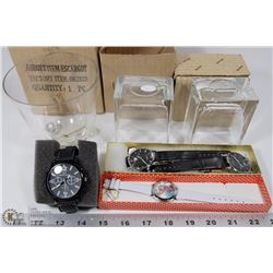 3PC CANDLE GLASS VASES SOLD WITH FASHION WATCHES