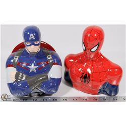 TWO NEW MARVEL SUPER HERO PIGGY BANKS