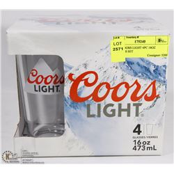 NEW COORS LIGHT 4PC 16OZ GLASSES SET