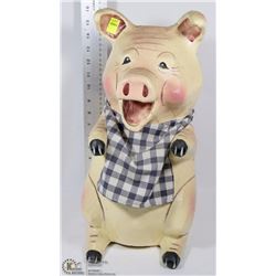 LARGE PAPER MACHE PIG COIN BANK