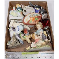 BOX OF VARIOUS ESTATE FIGURINES