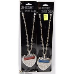 LED HEART SHAPED PENDANT NAME CARD ON CHAIN