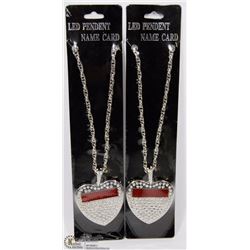 LED HEART SHAPED PENDANT NAME CARD ON CHAIN