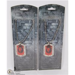 LOT OF 2 CHE GUEVARA PENDANTS ON CHAINS