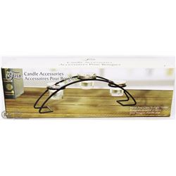 FERN METAL AND GLASS TEALIGHT HOLDER