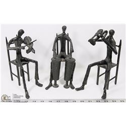 3 CAST IRON MUSICAL ORNAMENTS