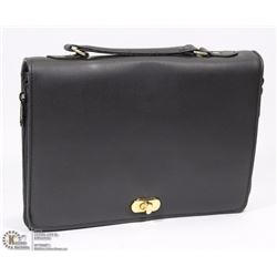 BLACK LEATHER CROSSBODY PURSE