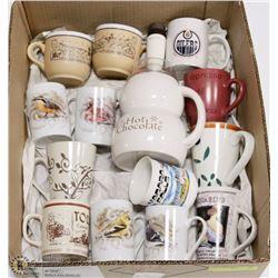 BOX W/LOTS OF COFFEE MUGS & HOT