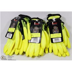 9 PAIRS OF WATSON HI VIZ WORK GLOVES SIZE MEDIUM