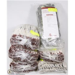 5 BUNDLES OF WORK GLOVES WITH GRIP ON PALM AND