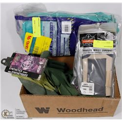 BOX OF WORK GLOVES SOLD WITH PROFLEX WRIST SUPPORT