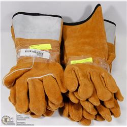 6 PAIRS OF LEATHER WELDING WORK  GLOVES