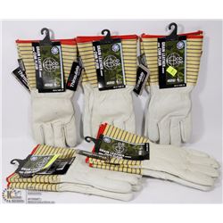 5 PAIRS OF BOB DALE LEATHER GRAIN WORK GLOVES