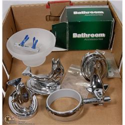 STAINLESS STEEL DOLPHIN TOWEL HOLDERS & SOAP