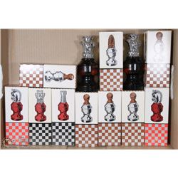 BOX W/12 COLLECTIBLE AVON CHESS-PIECE