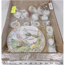 FLAT OF LIMOGES ORNAMENTS, ROYAL DOULTON PLATE &