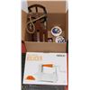 Image 1 : BOX W/ WALL DECORATION, NEW ALL IN ONE SLICER, AND