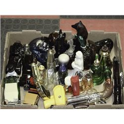 FLAT OF AVON BOTTLES INCL PISTOLS, SHELLS, HAMMER.