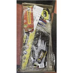 FLAT OF NEW ASSORTED TOOLS INCL JET TAPE MEASURER,