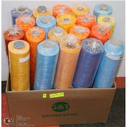 1 LARGE BOX OF NEW DECORATIVE MESH ROLLS