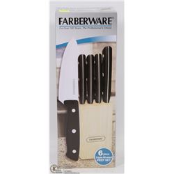 6PC FARBERWARE KNIFE SET IN BLOCK