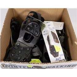 BOX OF STUDDED WINTER OVERSHOES SIZE SMALL