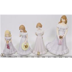 VINTAGE 1982 ENSCO "GROWING UP GIRLS" SET OF 4