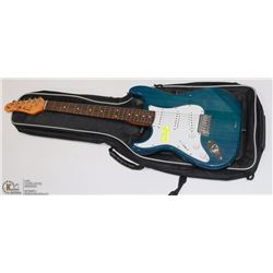 ELECTRIC GUITAR JAY TURSAR LEFTY TEAL W/ SOFT CASE
