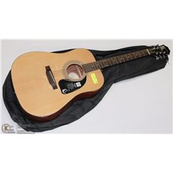ACOUSTIC GUITAR EPIPHONE DR100 BLACK W/ SOFT CASE.