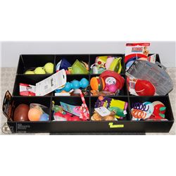 LARGE FLAT OF DOG TOYS