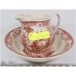 VENETICIAN VICTORIAN PATTERN WATER PITCHER & BOWL.