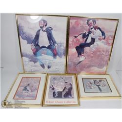 LOT OF 5 ROBERT OWEN CLOWN PRINTS FRAMED