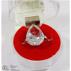 #31-WHITE TOPAZ GEMSTONES RING