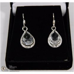 #30-WHITE TOPAZ GEMSTONES EARRINGS