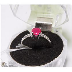 #59- RED RUBY  & CZ RING