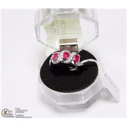 # 58-RED RUBY  & CZ RING