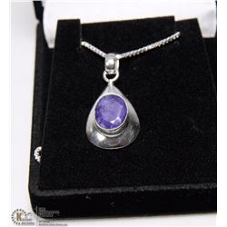 #2-NATURAL BLUE SAPPHIRE PENDANT & NECKLACE