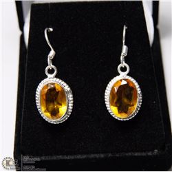 #134- LEMON TOPAZ GEMSTONE EARRINGS