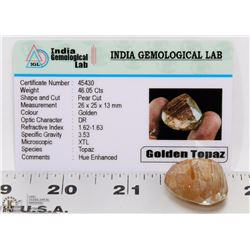 #87-GOLDEN TOPAZ GEMSTONE 46.05CT