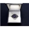Image 1 : #16 - BLACK RHODIUM PLATED & AMETHYST RING
