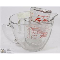 4 MEASURING CUPS – FIRE KING, ANCHOR HOCKING
