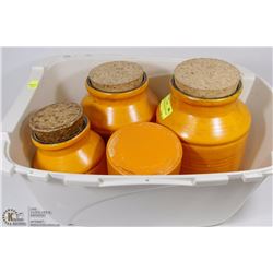 SET OF 4 LARGE VINTAGE POTTERY JARS