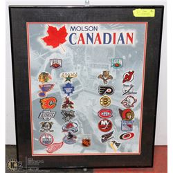 LARGE NHL TEAM PATCHES MOLSON CANADIAN DISPLAY